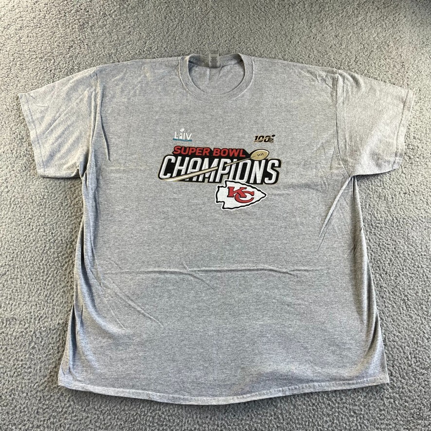 NEW Kansas City Chiefs T Shirt Mens 2XL Gildan NFL Football Super Bowl Champions