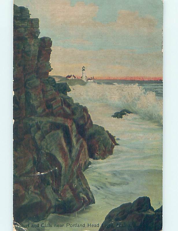 Divided-back NATURE SCENE Portland Maine ME m/09 AD8286