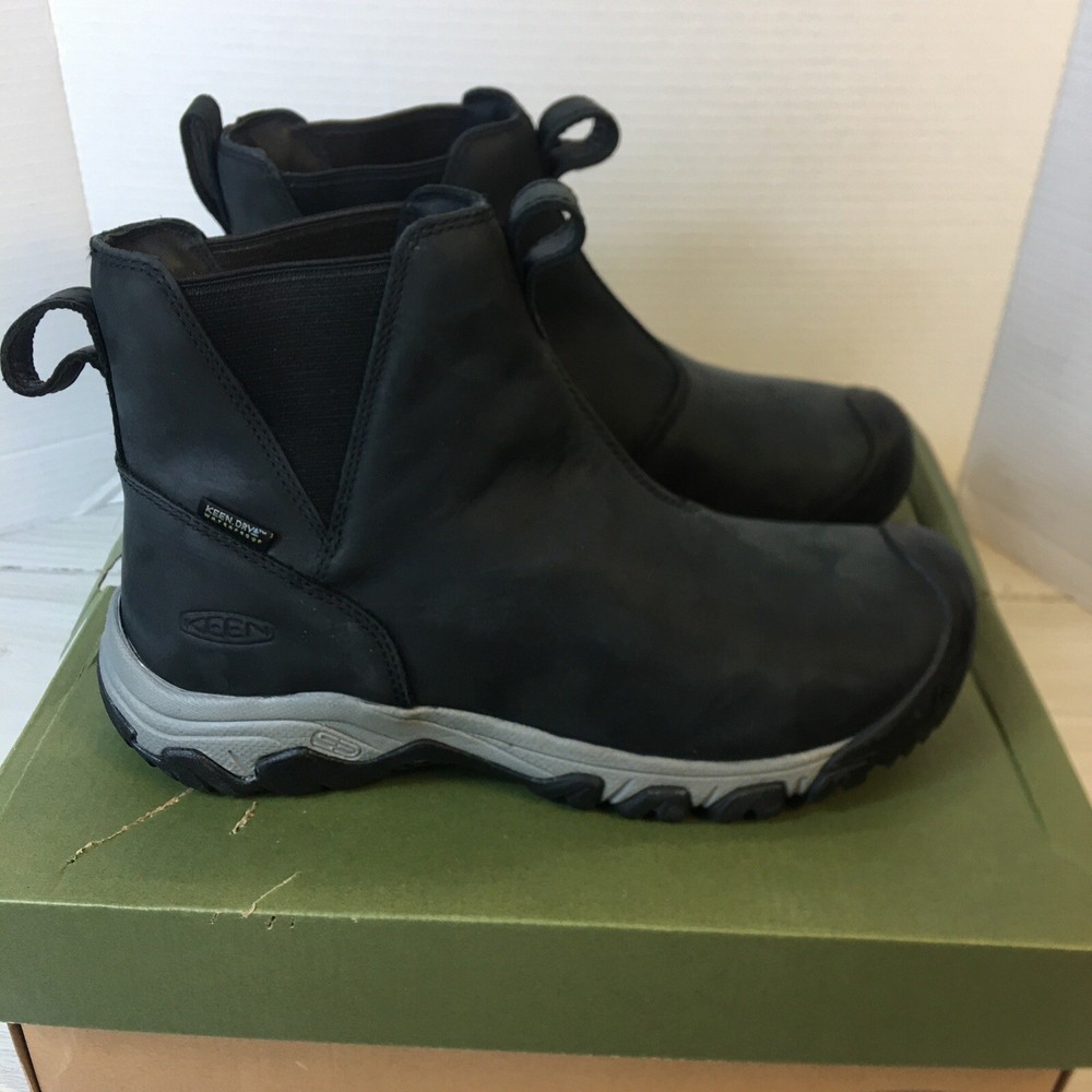 KEEN Greta Waterproof Leather Chelsea Boots Womens Size 10W Dark Gray New