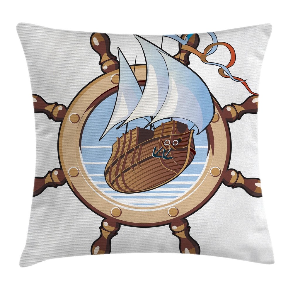 Ambesonne Ships Wheel Cushion Covers in 8 Sizes for Stylish Home Decor