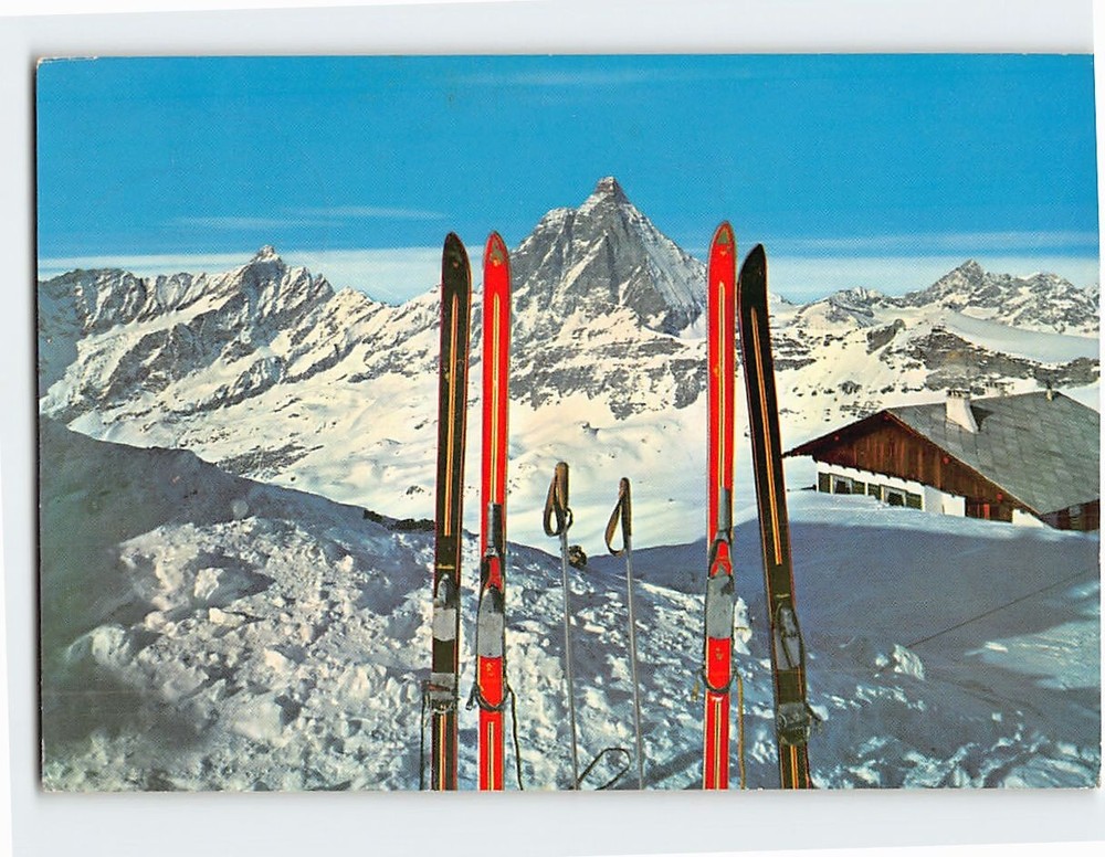Postcard Breuil-Cervinia Aosta Valley Italy