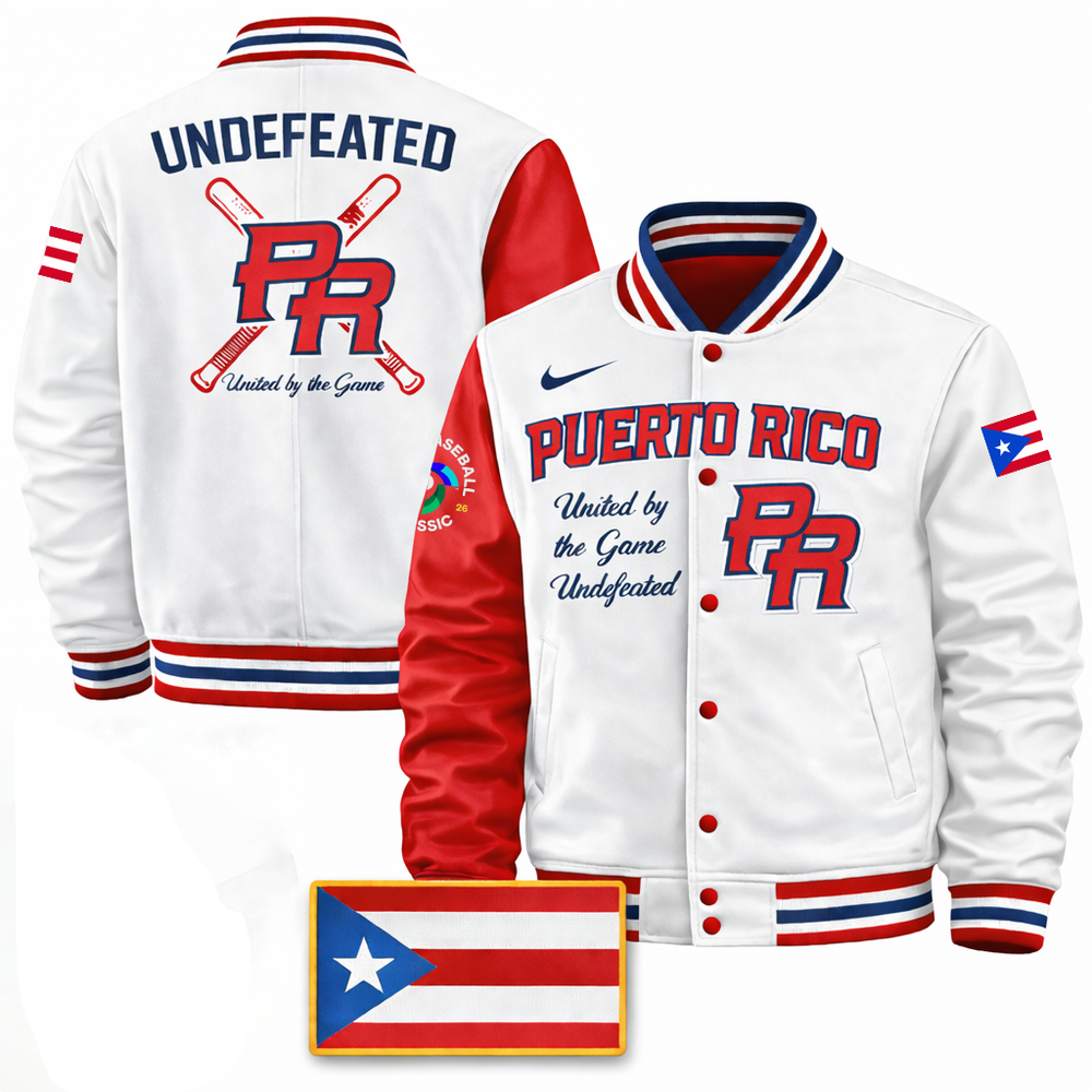 2026 World Baseball Classic Puerto Rico Team All Over Baseball Jacket - S to 5XL
