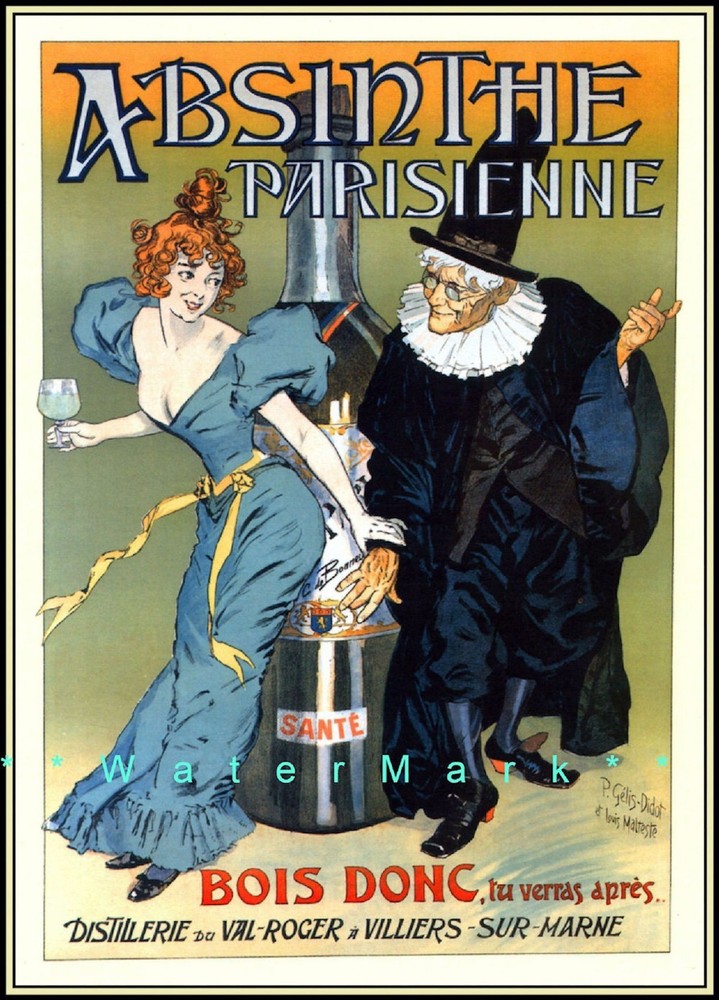 Vintage 1894 Absinthe Parisienne French Liquor Advertisement Art Print  -image