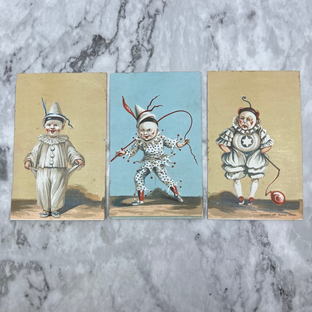 1881 Victorian Trade Card Set Baltimore Academy of Music Humpty Dumpty EA4-image