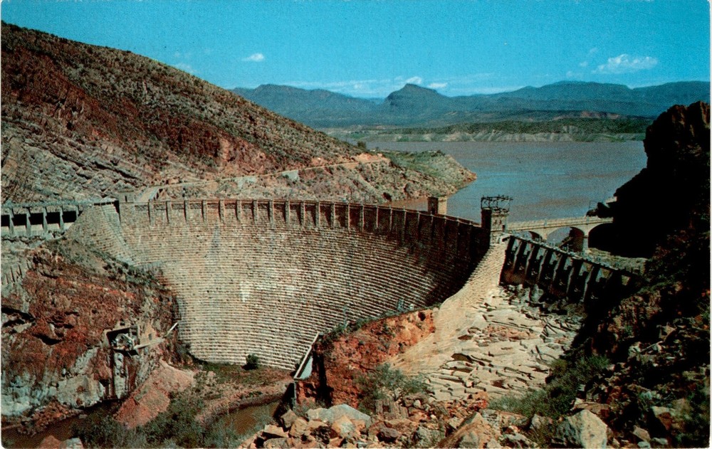 ROOSEVELT DAM, APACHE TRAIL, ROOSEVELT, ARIZONA, Postcard