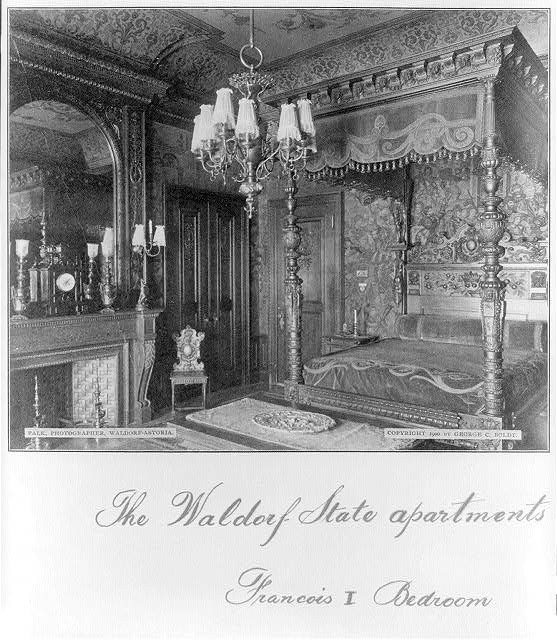 Waldorf State Apartments,Francis I bedroom,c1900,New York,Waldorf Astoria Hotel