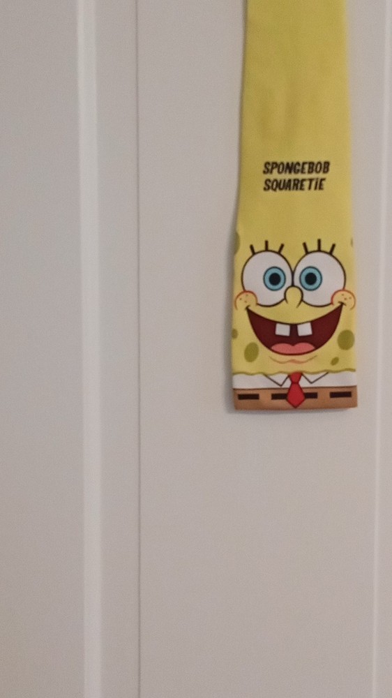 Nickelodeon SpongeBob SquarePants Men's Yellow Novelty Tie 100% Polyester