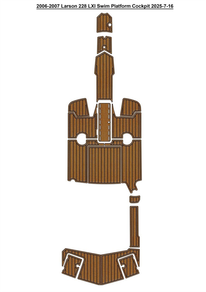 2006-2007 Larson 228 LXI Swim Platform Cockpit Boat EVA Foam Teak Deck Floor Mat