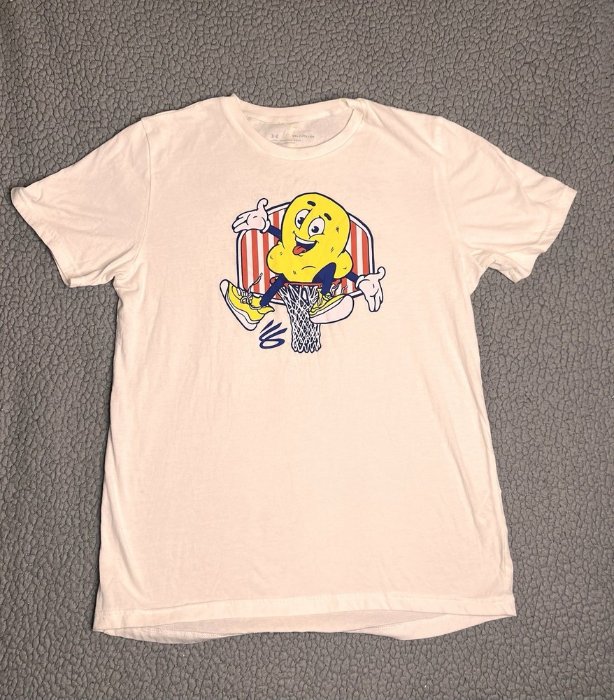 Under Armour T-Shirt Boys Curry Popcorn Tee White Little Boys Size YXL