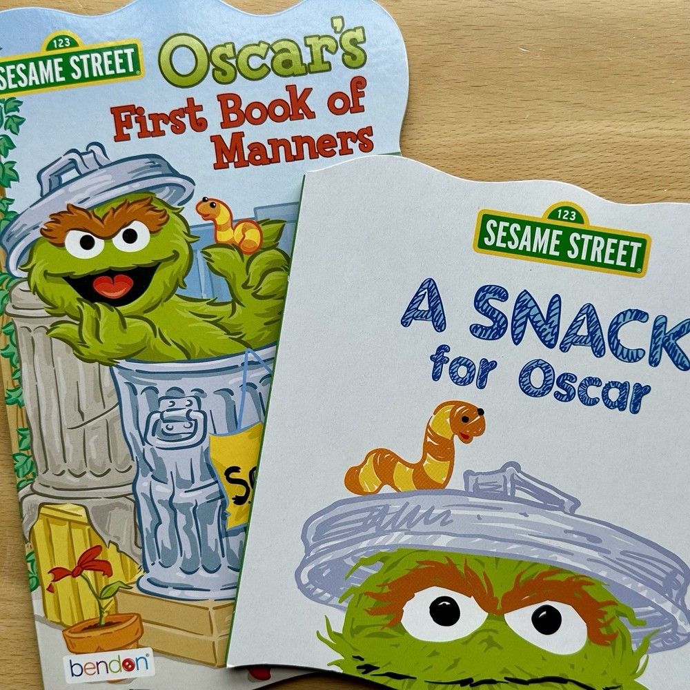 Oscar the Grouch Sesame Street Board Book Bundle Kids Toddler Bendon
