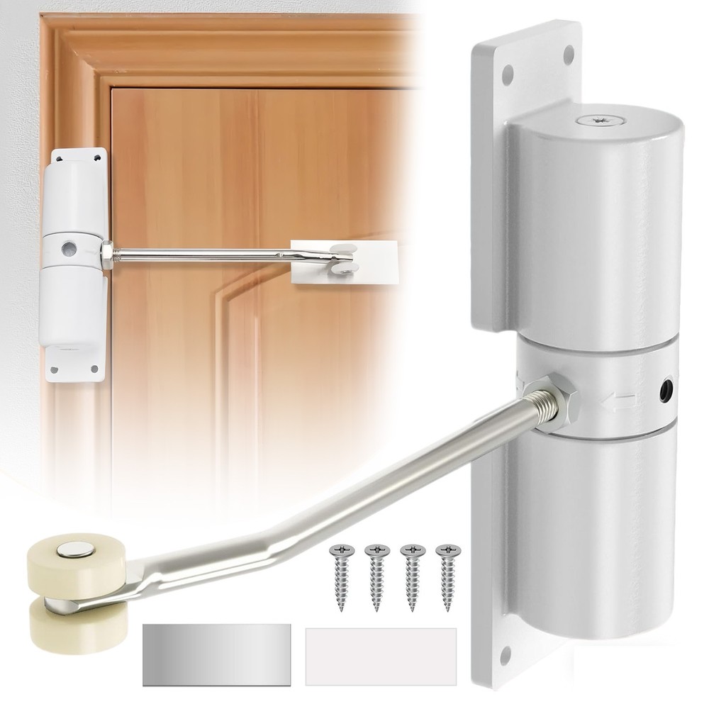 Heavy-Duty Adjustable Aluminum Alloy Spring Closer for Home Office Outdoor Gate