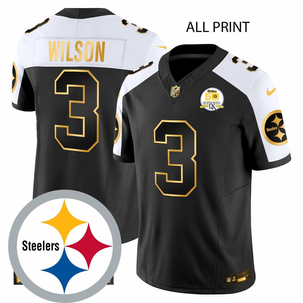 SteelersxPittsburgh #3 RussellWilson 50th Anniversary of SuperxBowl IX-All Print