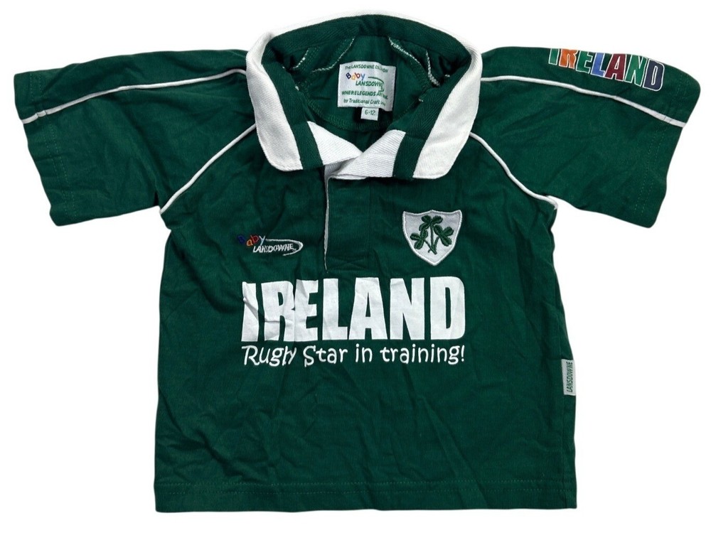 Baby Lansdowne 6-12 months Ireland Rugby Polo Shirt Green Collared Short Sleeve