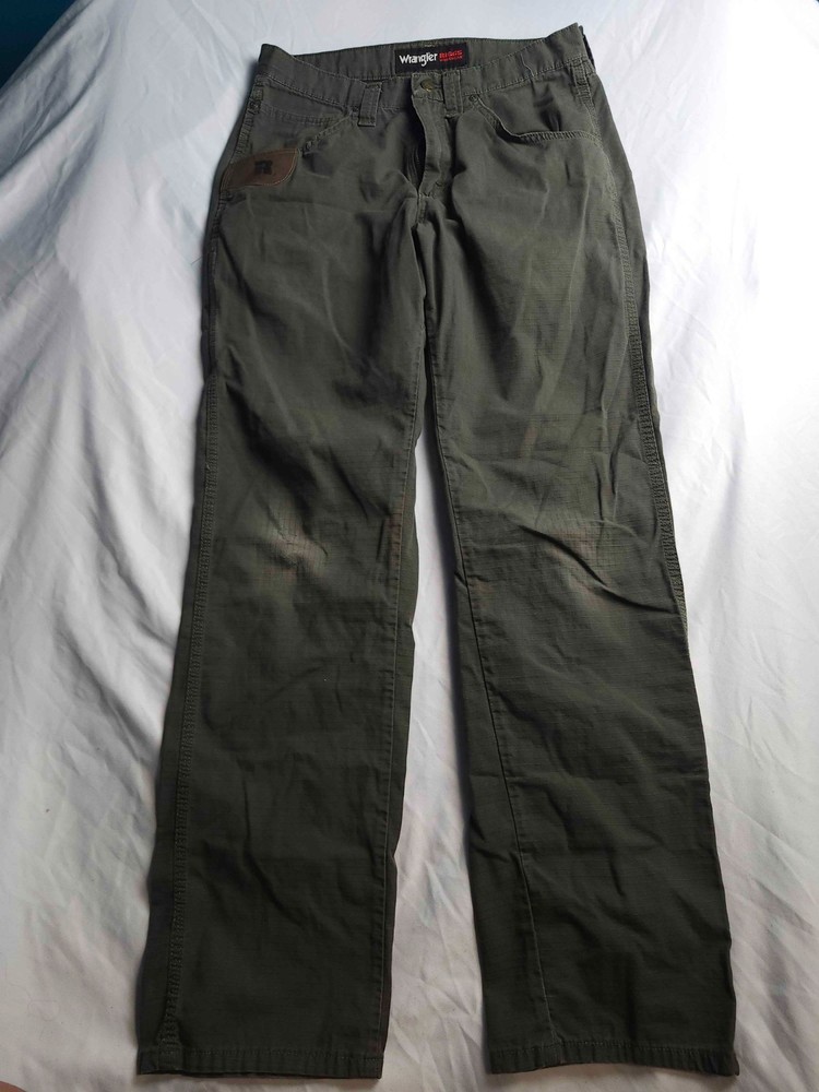 Wrangler Riggs Technician Workwear Pants Mens 30x32 Green Ripstop Cargo Gorpcore