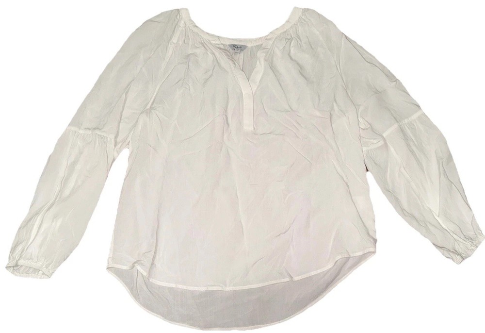 RAILS Ivory White Mirabelle V Neck Long Sleeve Top M $148