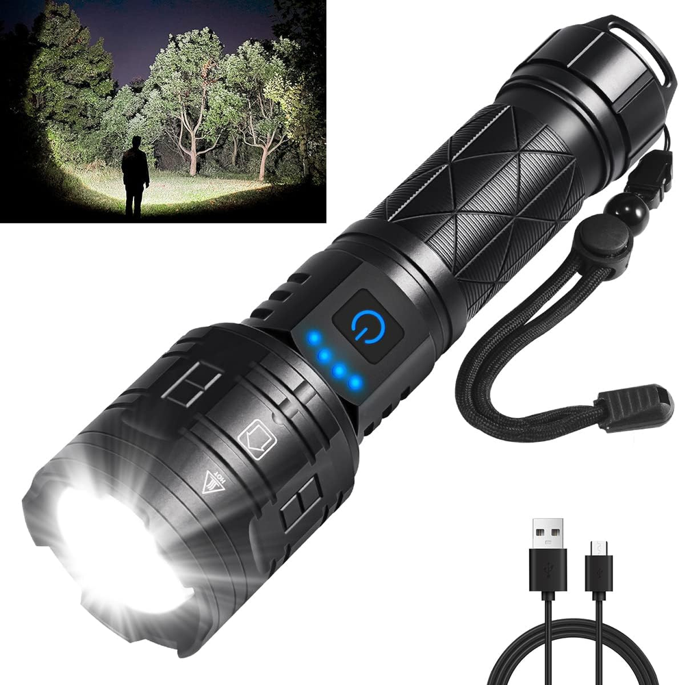 Rechargeable Tactical LED Flashlight with 5 Adjustable Modes