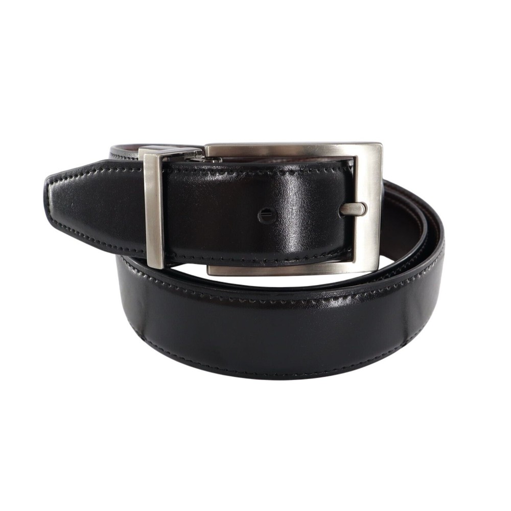 Dockers Imitation Leather Reversible Belt Men's L Black Classic Staple Polished