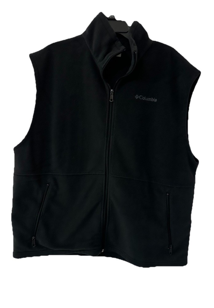 Columbia Fleece Vest Men’s Size XXL Black/Charcoal Full Zip Great Condition
