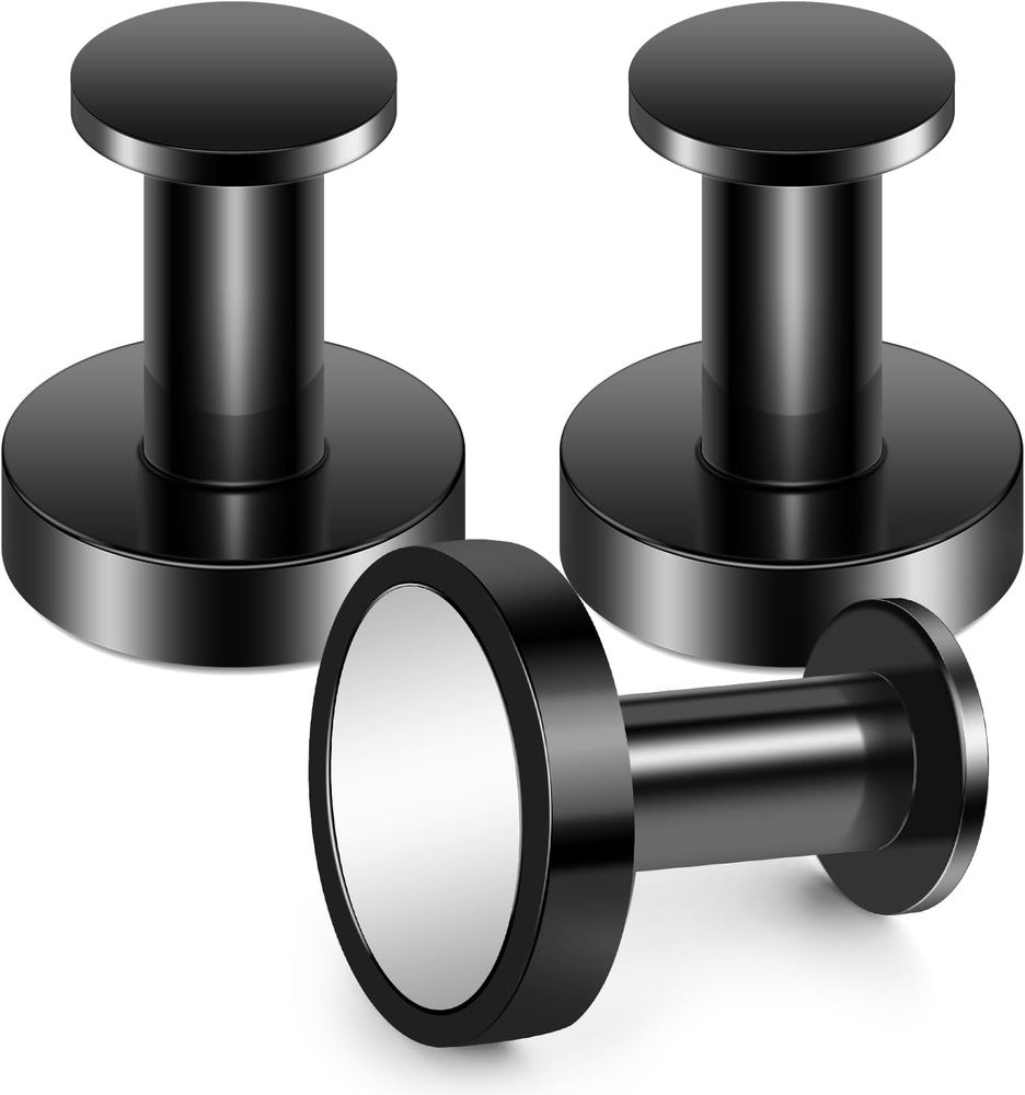 Strong 150Lb Magnetic Hooks for Cruise Cabins, Lockers, and Wreath Hangers in Sleek Black Finish