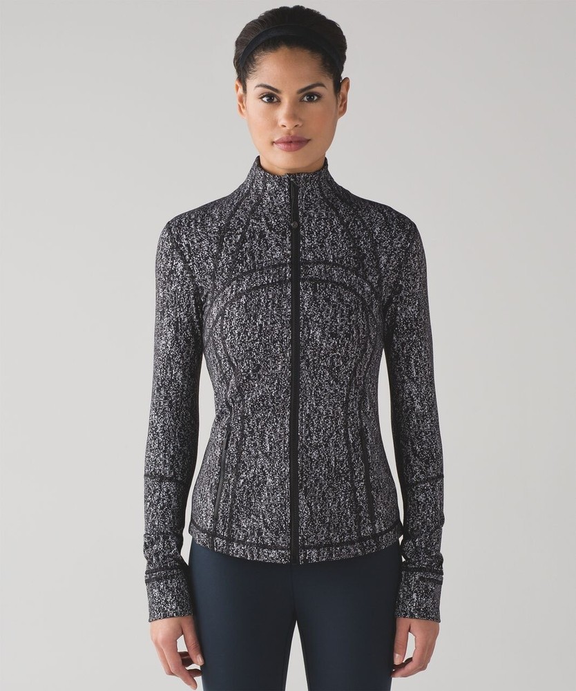 Lululemon Define Jacket Luon Suited Jacquard Black White Size 2