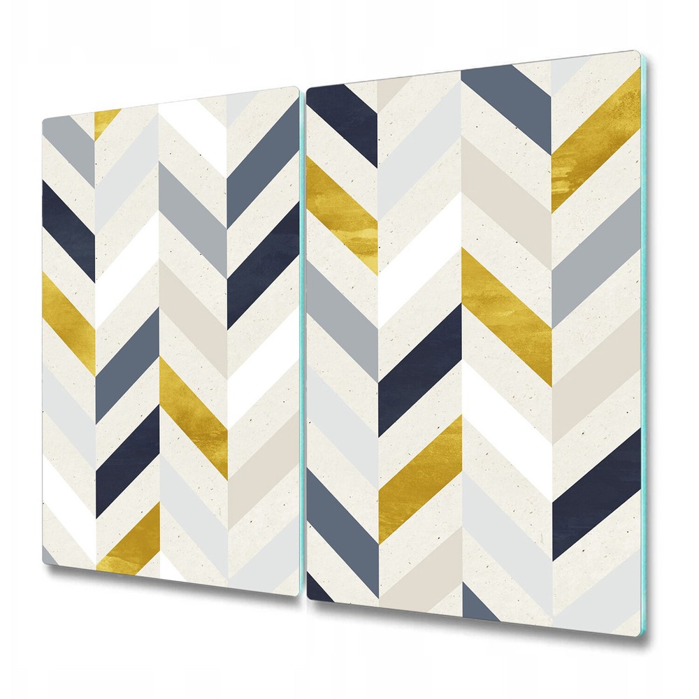 Glass Surface Protector Worktop saver Colourful lines herringbone 2x30x52