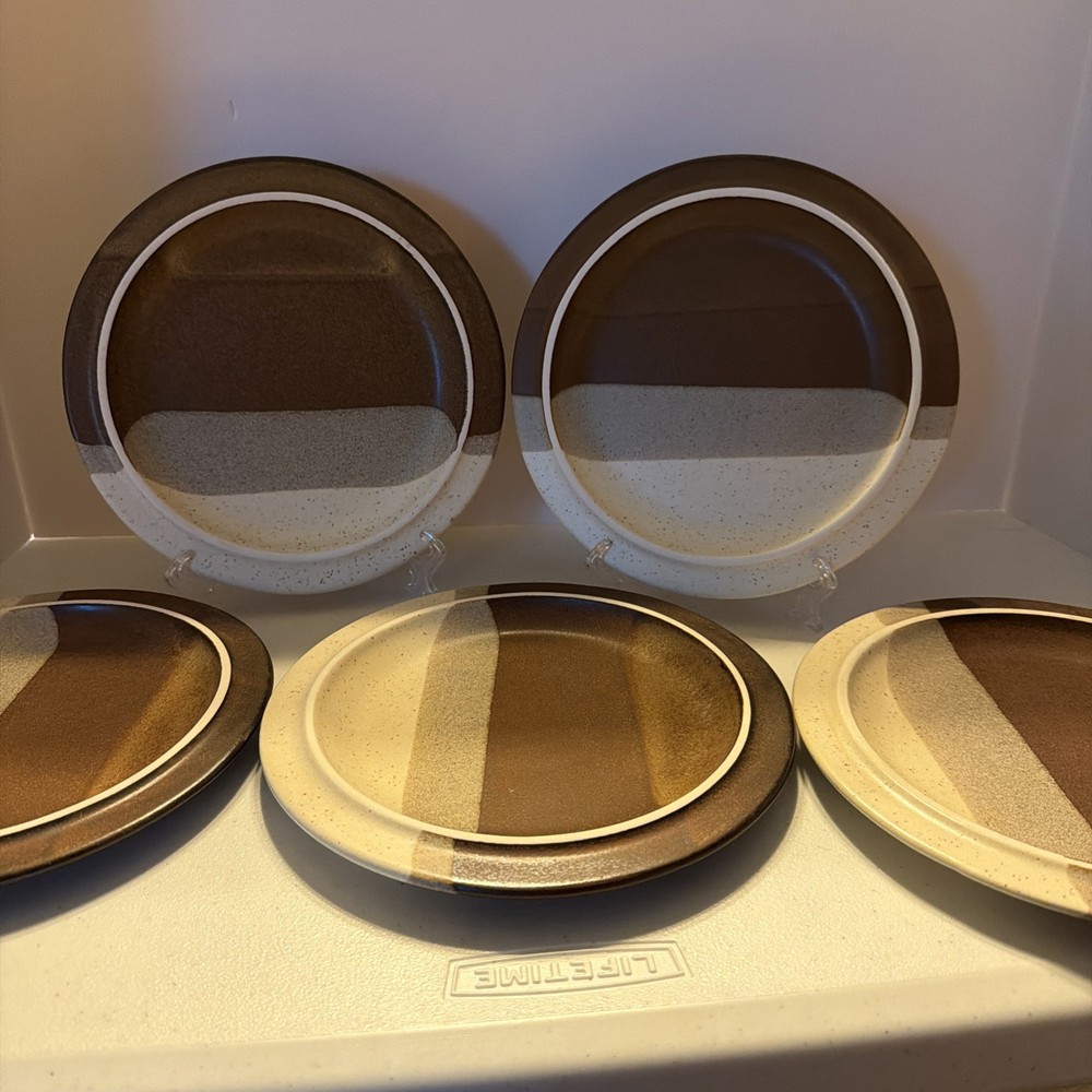 Fabrik Agate Pass Salad Plates Seattle Stoneware Pottery Jim McBride Set Of 5