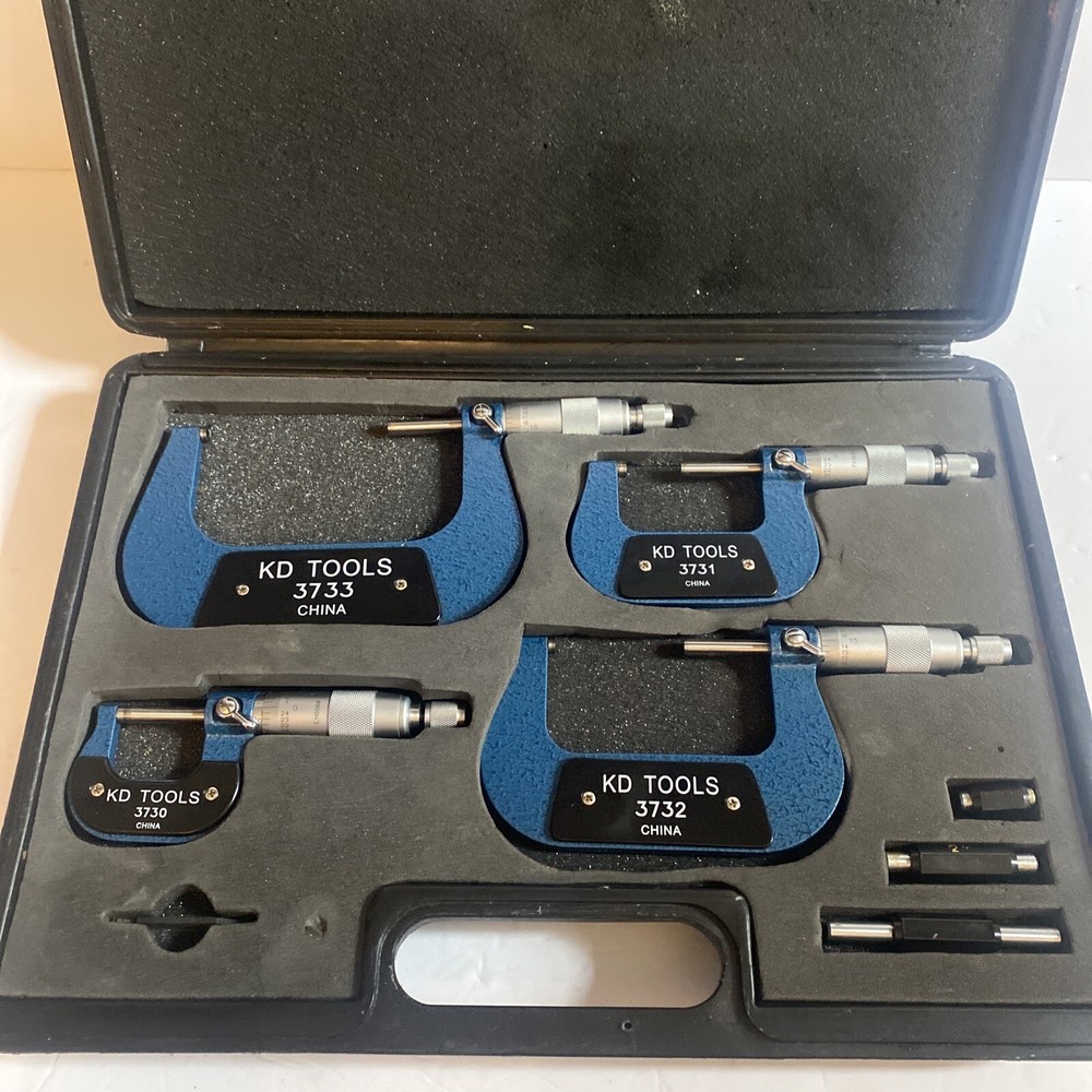K-D Tools 0-4” 4 Piece Outside Micrometer Set Never Used