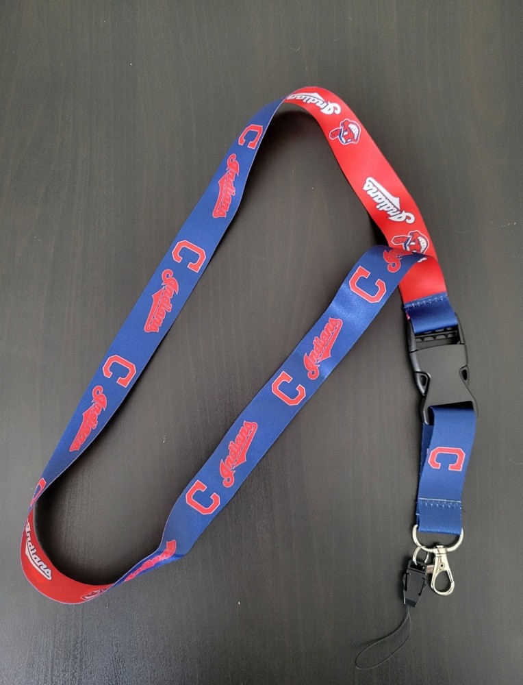 Cleveland Indians Chief Wahoo Retro Vintage Logo Lanyard Key Chain Two Sided