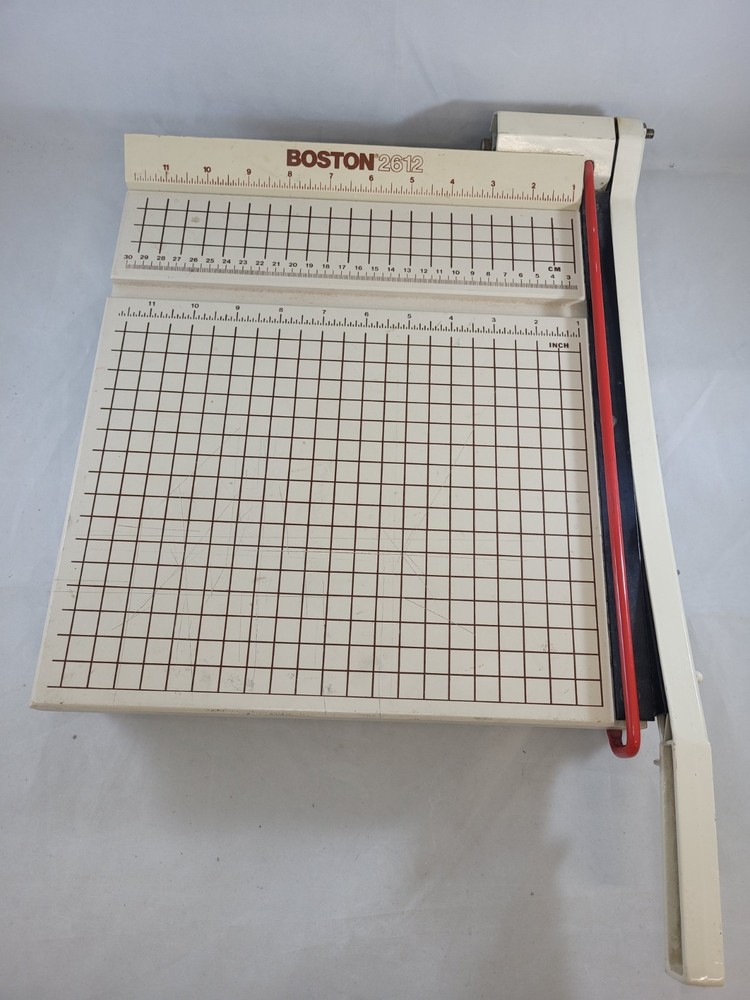 Vintage Boston 2612 Heavy Duty 12” Guillotine Style Paper Cutter Made In USA