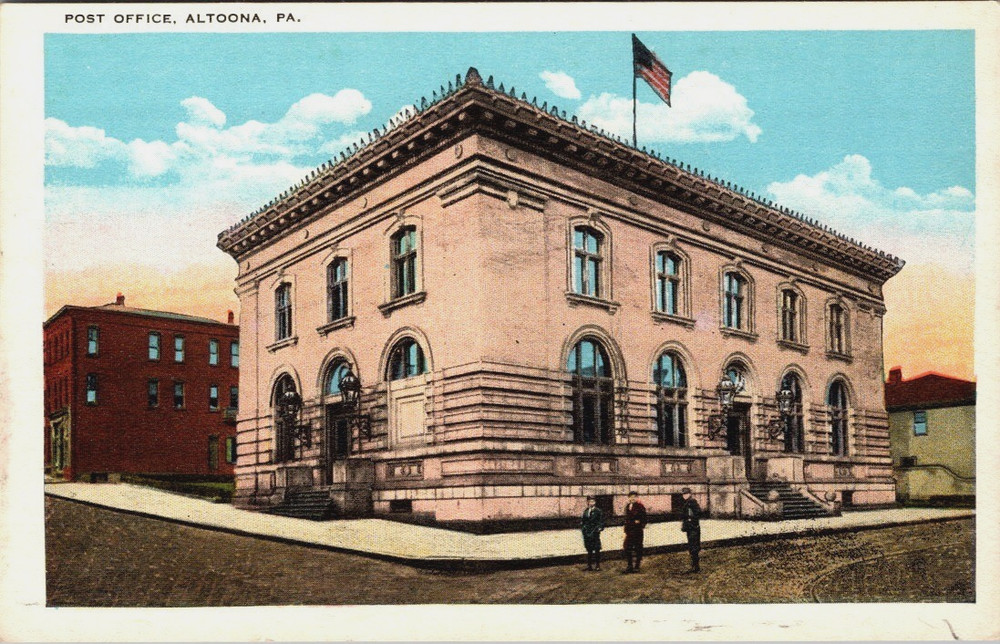 Street View, Post Office Altoona Pennsylvania, BLAIR COUNTY Postcard