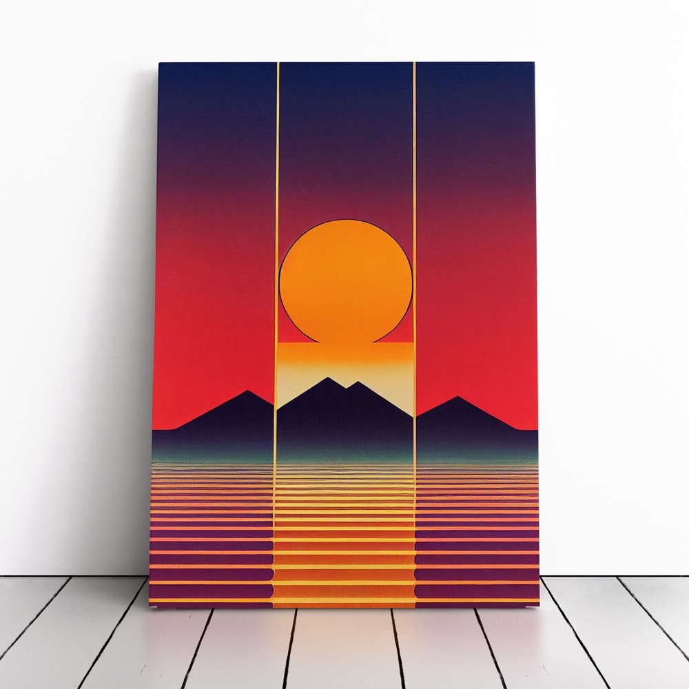 Unique Abstract Mountain Sunset No.3 Canvas Wall Art Print Framed Picture Lounge