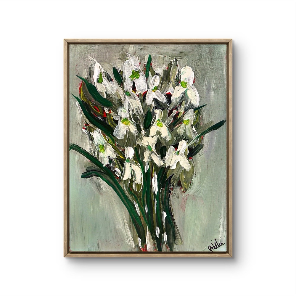 Original Art Signed 11x14 Expressionism Iris Painting Flowers