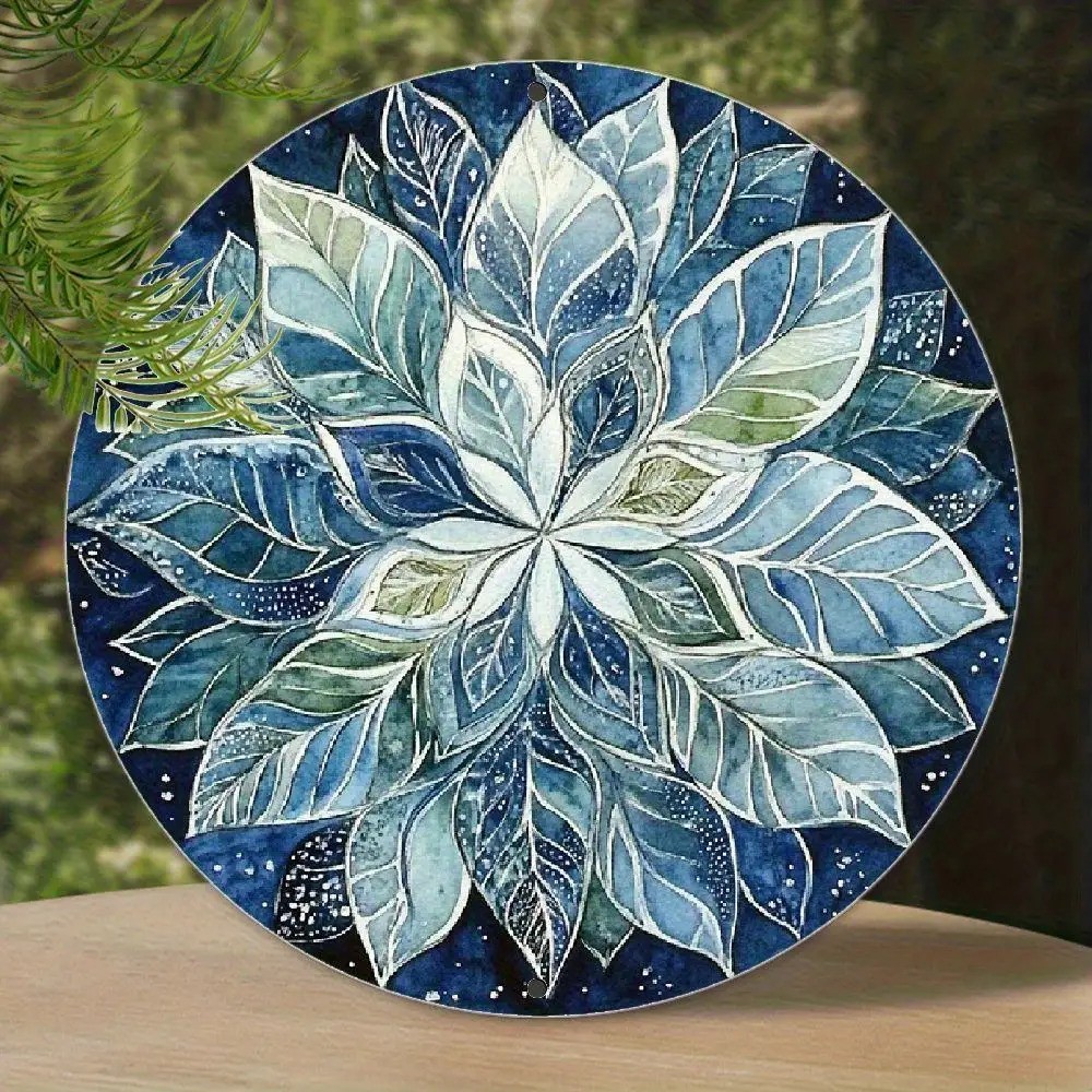 Elegant Vintage Mandala Flower Round Metal Wall Art