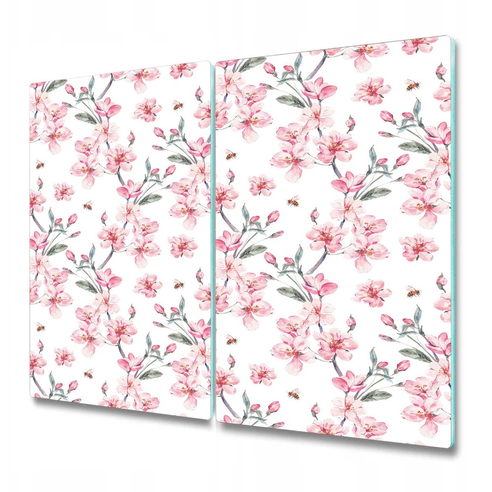 Glass Surface Protector Worktop saver Subtle Blooming Flowers Floral 2x30x52