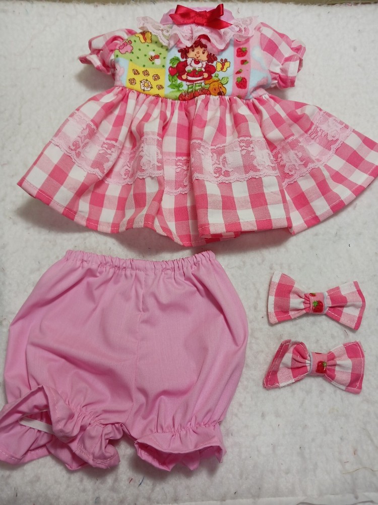 Mauve hearts dress, panties, & headband--fits 16