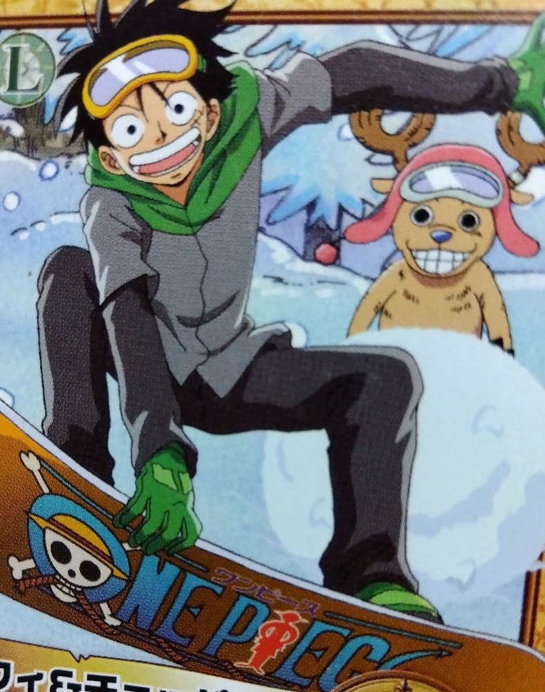 One Piece Carddass Hyper Battle Luffy & Chopper Snow Hobby Promo Vintage