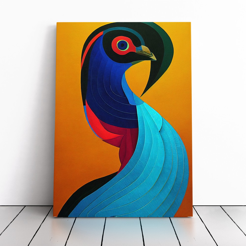 Peacock Abstract No.4 Canvas Wall Art Print Framed Picture Home Office Decor