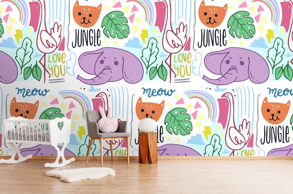 3D Animals Plants Cartoon Pattern Wall Murals Wallpaper Murals Wall Sticker 2