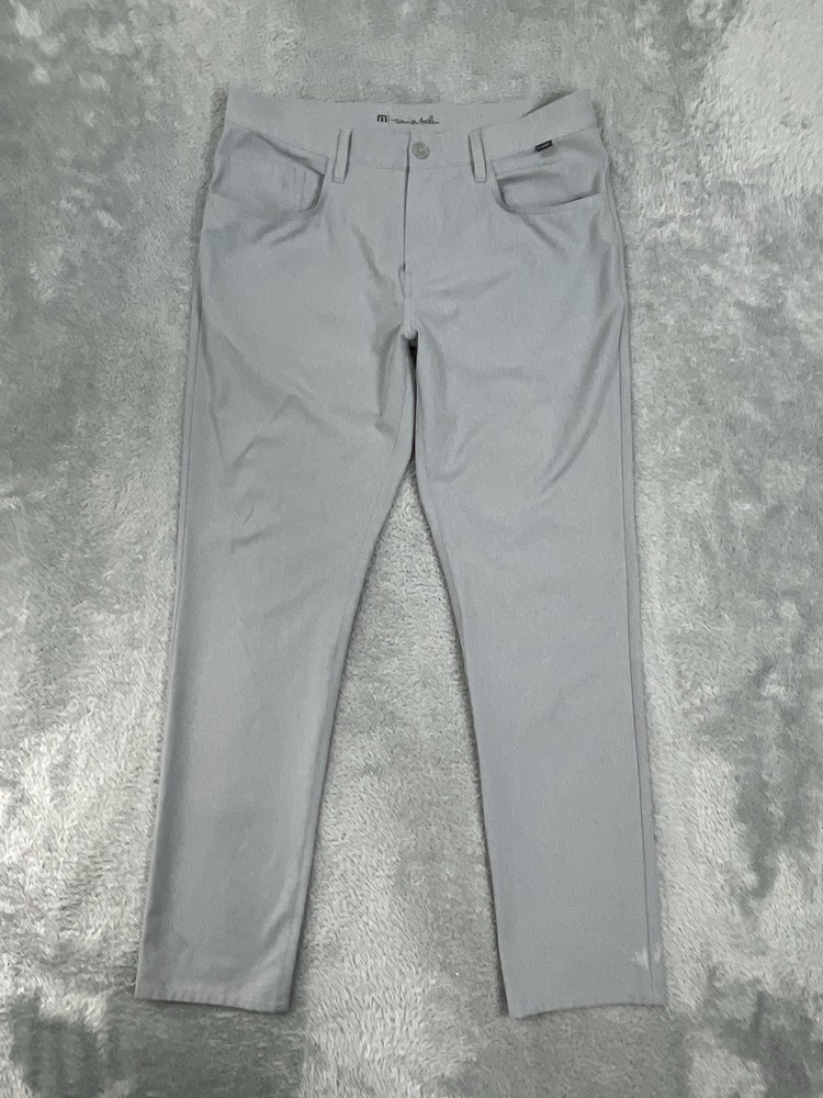 TravisMathew Pants Mens 34* Gray Golf Stretch 5 Pocket Casual Performance