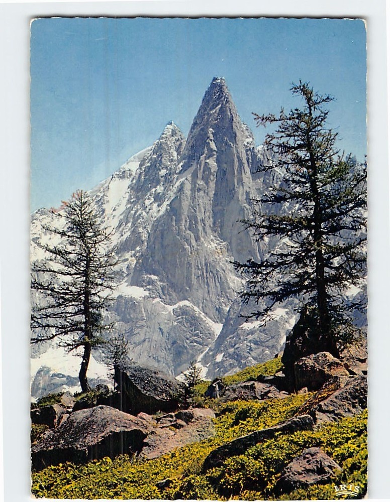 Postcard Aiguille du Dru Mont Blanc massif of the French Alps France