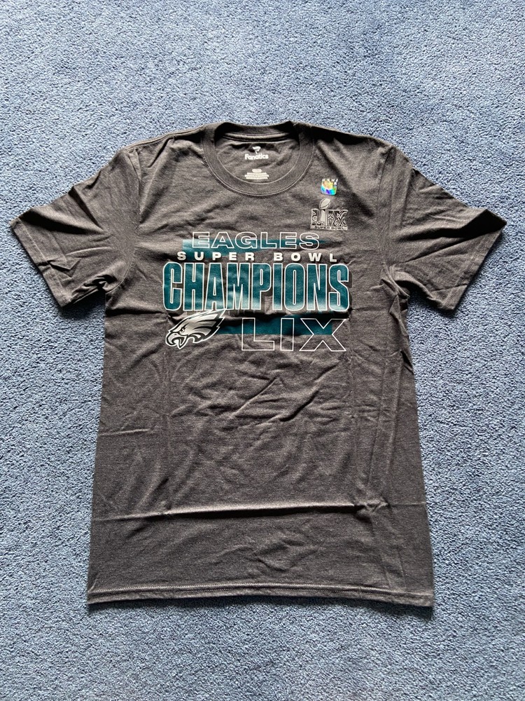 Fanatics Gray Philadelphia Eagles Super Bowl LIX Champions Roster T-Shirt M NWT