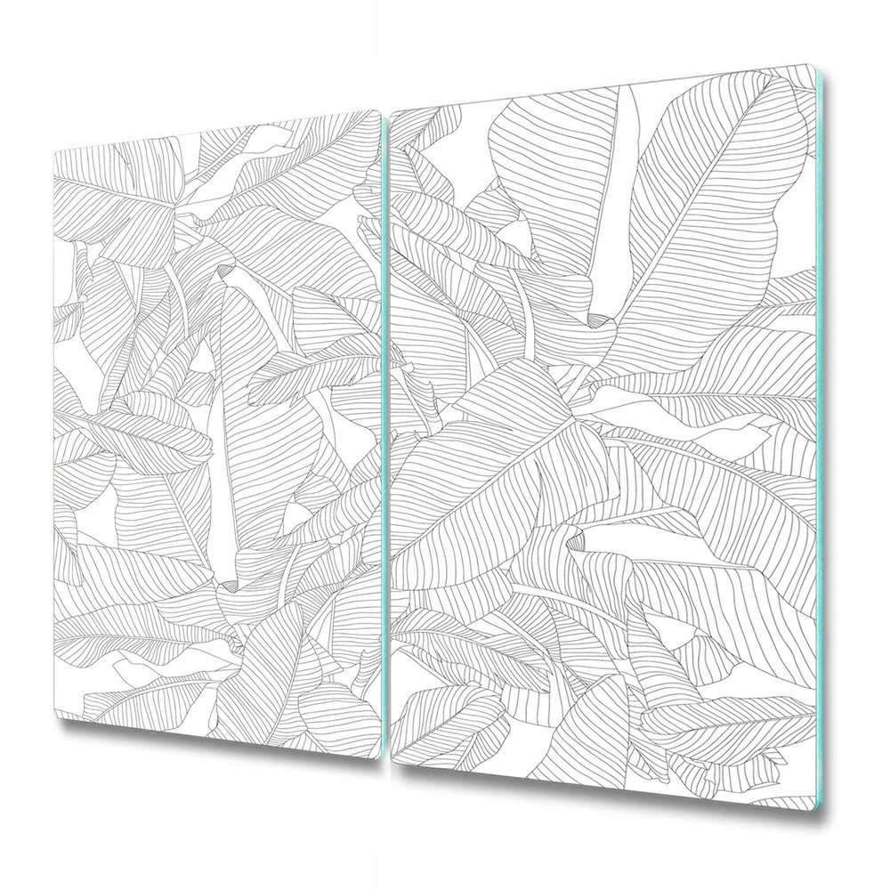 Minimalist Tropical Banana Leaf Foliage Glass Worktop Saver for Delicate Surfaces