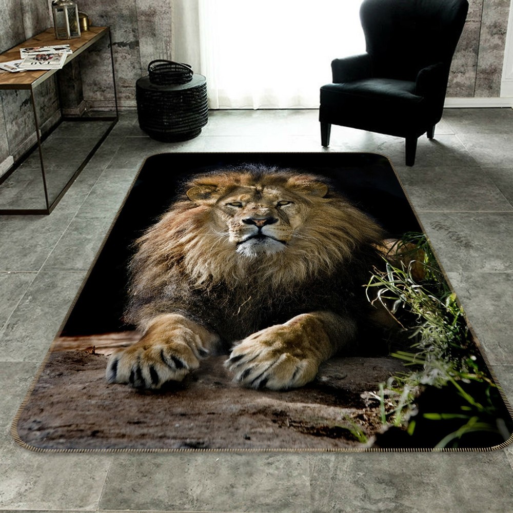 3D Zoo Lion Paw O913 Non-Slip Animal Print Rug Mat Elegant Photo Carpet Fay