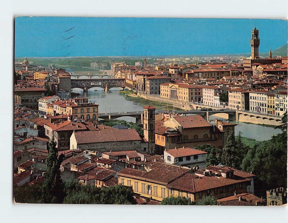 Postcard Panoramic View Florence Italy