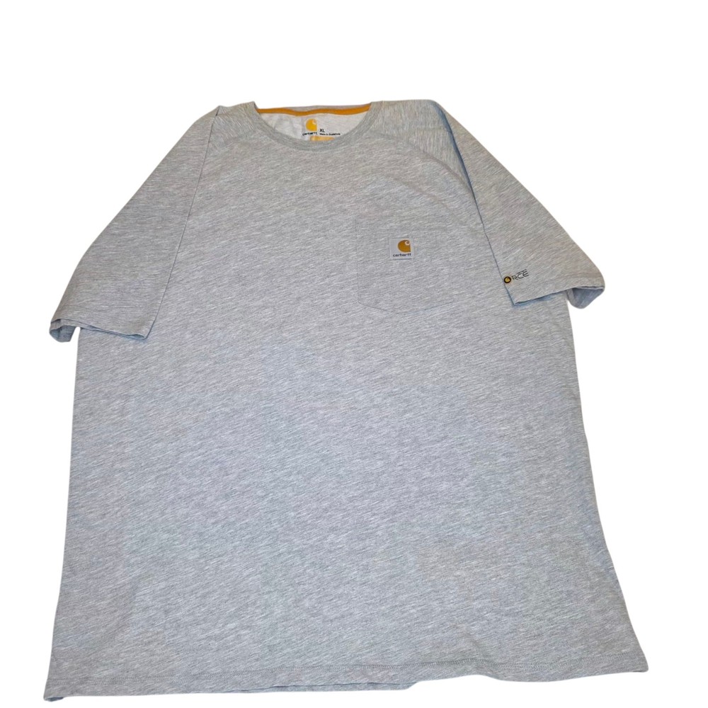 Carhartt Men's Short Sleeve Gray T-Shirt With Pocket Crew Neck Relaxed Fit XL