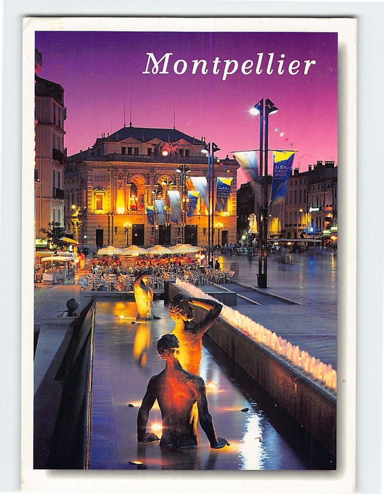 Postcard Place de la Comedie Montpellier France