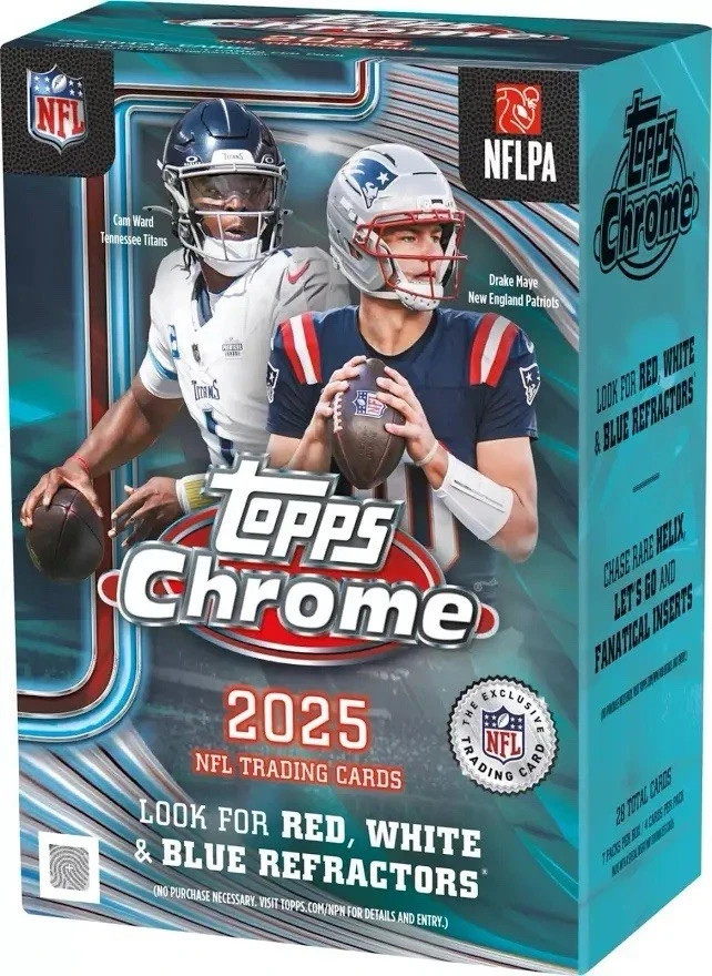 2025 Topps Chrome Football Blaster Value Box Fully Sealed Case - 40ct FREE SHIP!