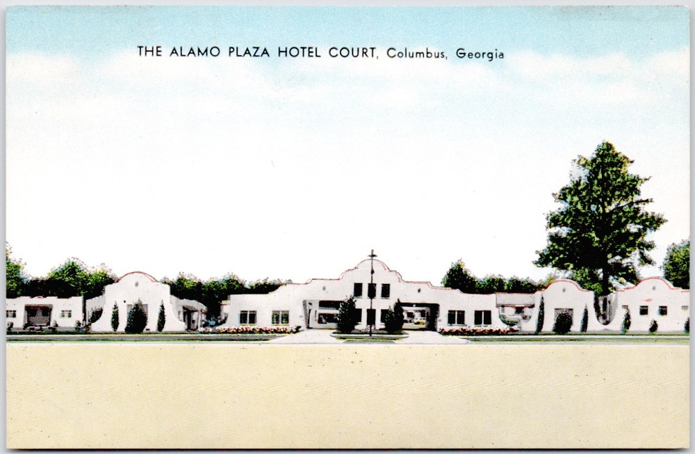 The Alamo Plaza Hotel Court Columbus Georgia Motel Inn 1960s Postcard