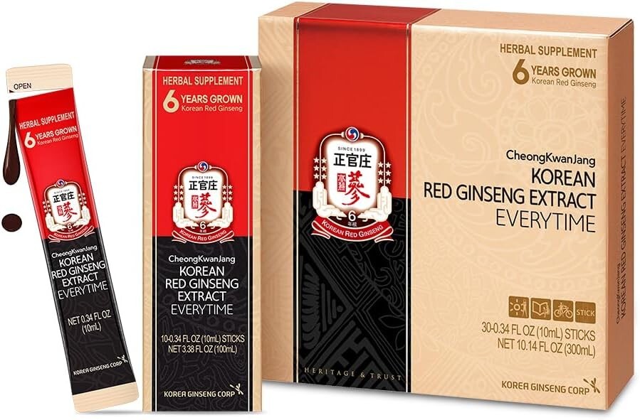 Sugar-Free Panax Ginseng Supplement - 3000mg Energy Boost, 30 Convenient Sticks