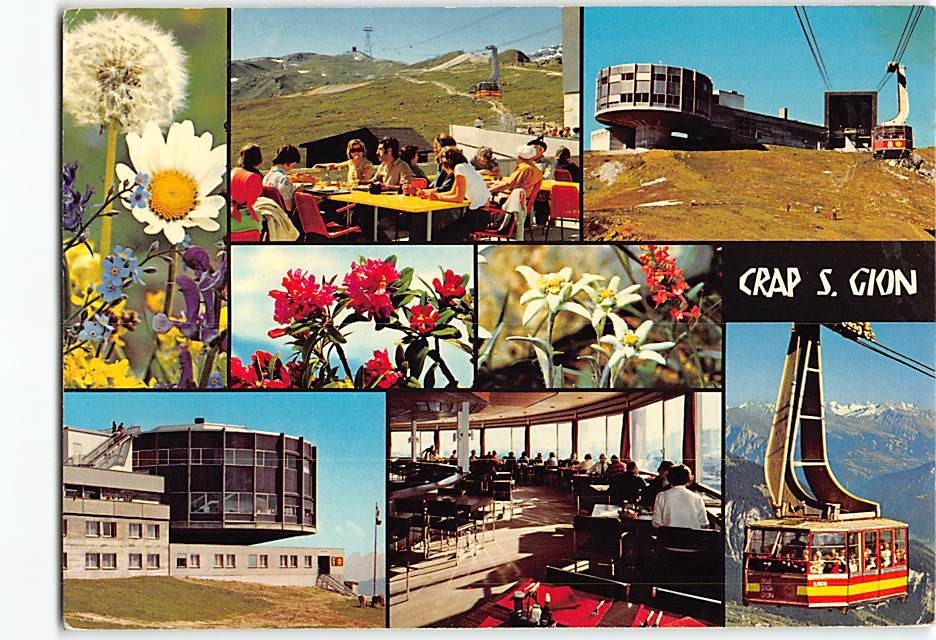 Postcard Scenes & Views Crap Sogn Gion Mountain Area in Switzerland